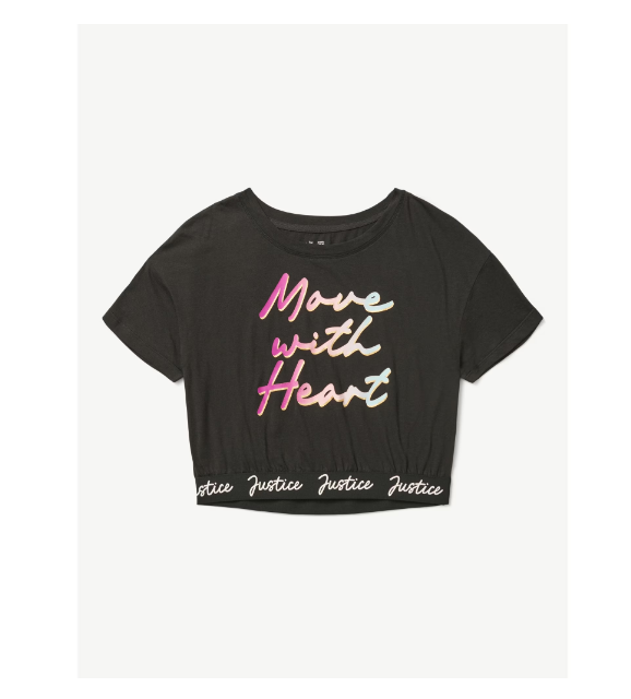 Justice Girls Dance and Gymnastics Crop Graphic Tee  |  WTWL1202XA