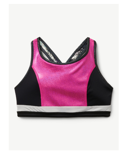 Justice Reversible Racerback Sports Bra for Girls with Swirl Print |  WTWL1203XA