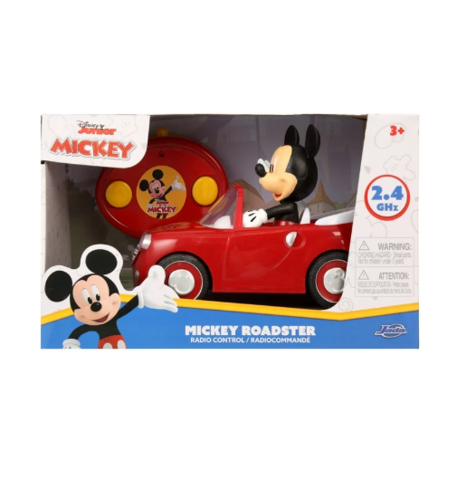 Jada Disney Junior Mickey Mouse Roadster RC Radio Control Car  1:24 Scale, Fun Toy for Kids Ages 4+ | WTWL1161XA