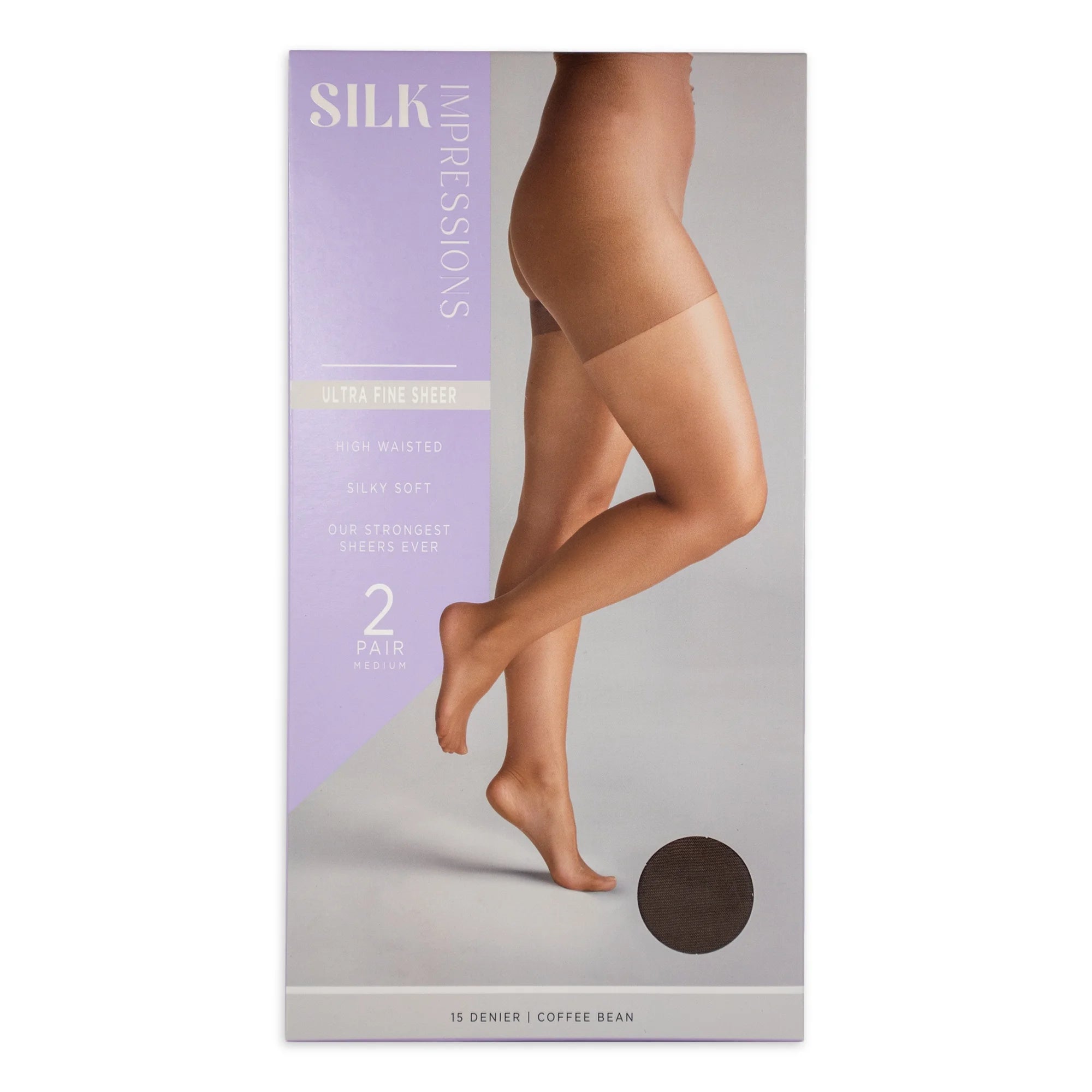 Silk Impressions Fine Sheer Pantyhose, 15 Denier Ultra Fine Sheer, 2-pack,
(Coffee Bean) | WTWL808XH