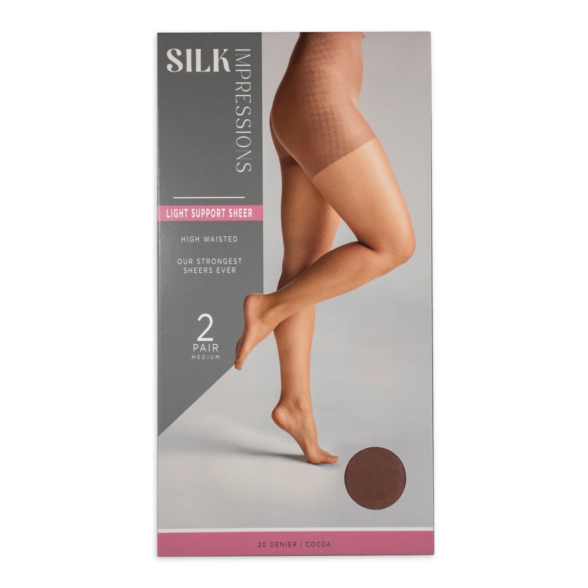 Silk Impressions Light Support Sheer Pantyhose, 20 Denier Sheer, 2-pack (Cocoa) | WTWL808XA