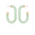Time and Tru Goldtone Women's Acrylic Green Marble J Hoop Earrings  | WTWL1108XA