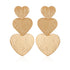 Time and Tru Women's Goldtone Textured Heart Cascading Earrings  |   WTWL1097XA