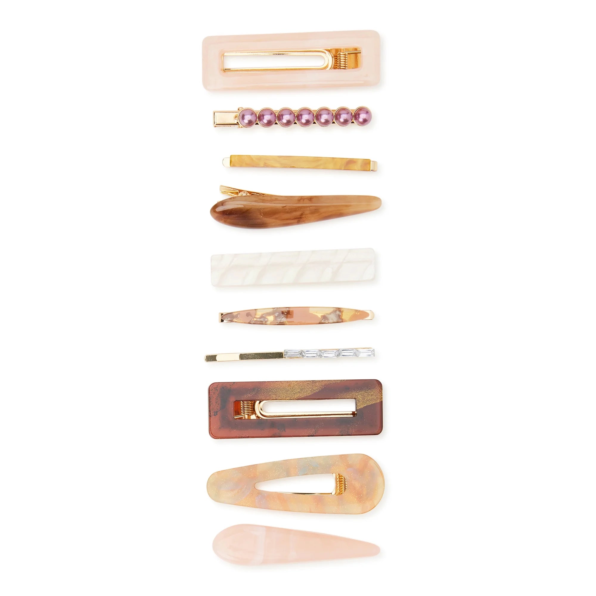 Time and Tru Women's Hair Clip Set, 10-Pack, Brown |  WTWL861XA