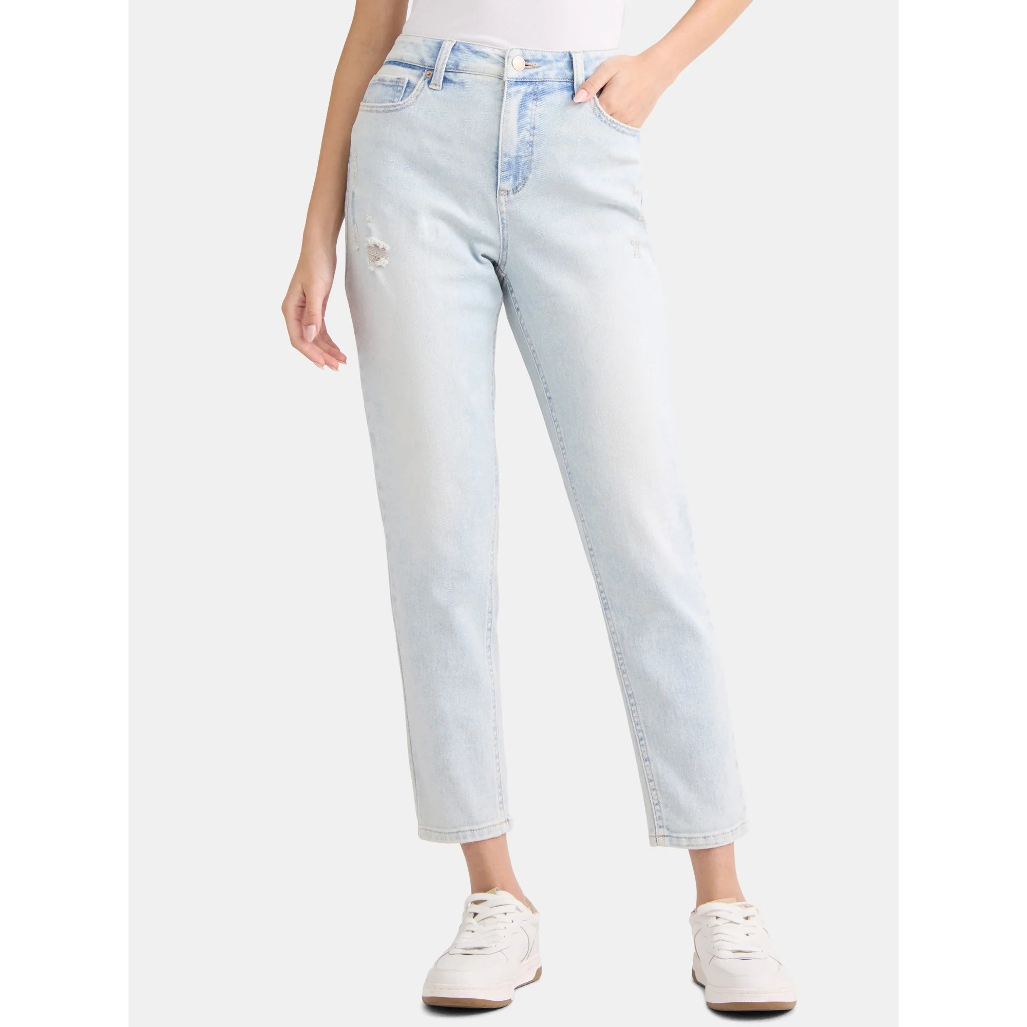 Time and Tru Women's High Rise Mom Jeans, 27" Inseam, Sizes 0-22 |  WTWL1002XA