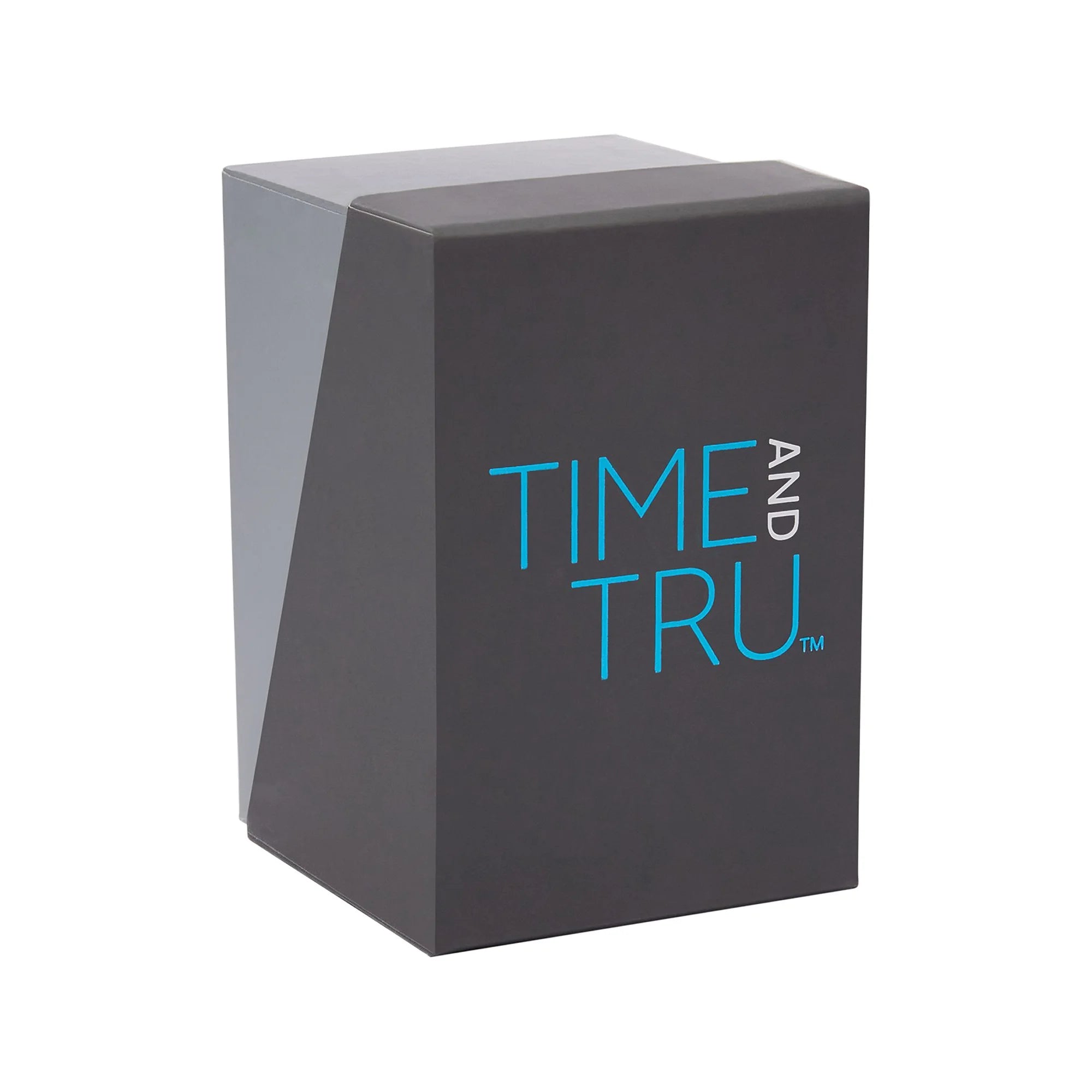 Time & Tru Women's Wristwatch: Silver Case, Genuine Diamond on Silver Sunray Dial, Black Faux Leather Strap |  WTWL667XA