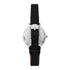 Time & Tru Women's Wristwatch: Silver Case, Genuine Diamond on Silver Sunray Dial, Black Faux Leather Strap |  WTWL667XA