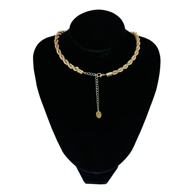 Time and Tru Gold Plated Rope Chain Necklace with Lobster Clasp| WTWL316XA