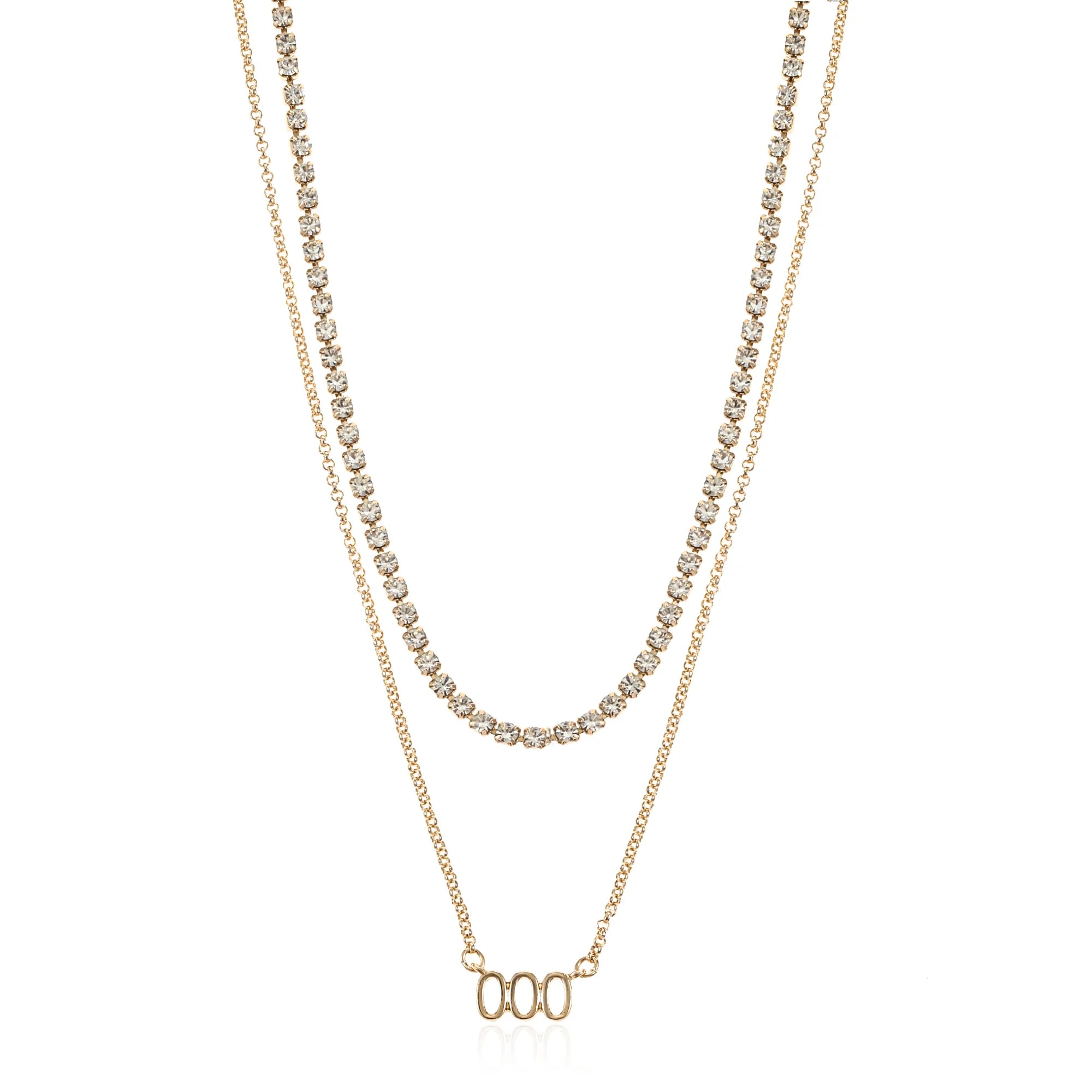 Time and Tru Goldtone Angel Number 000 Necklace Set, 2 Pieces | WTWL284XA
