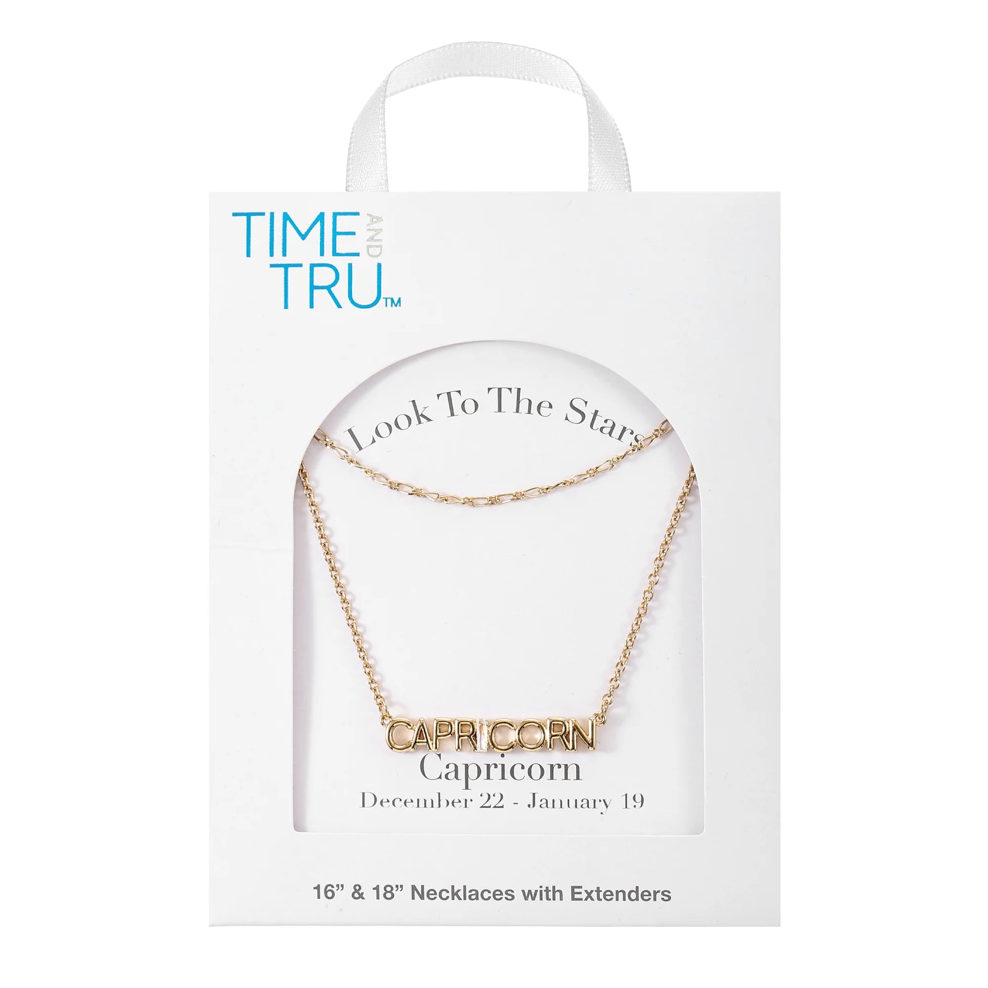 Time and Tru Goldtone Zodiac Necklace Set, 2 Pieces, Capricorn | WTWL629XA