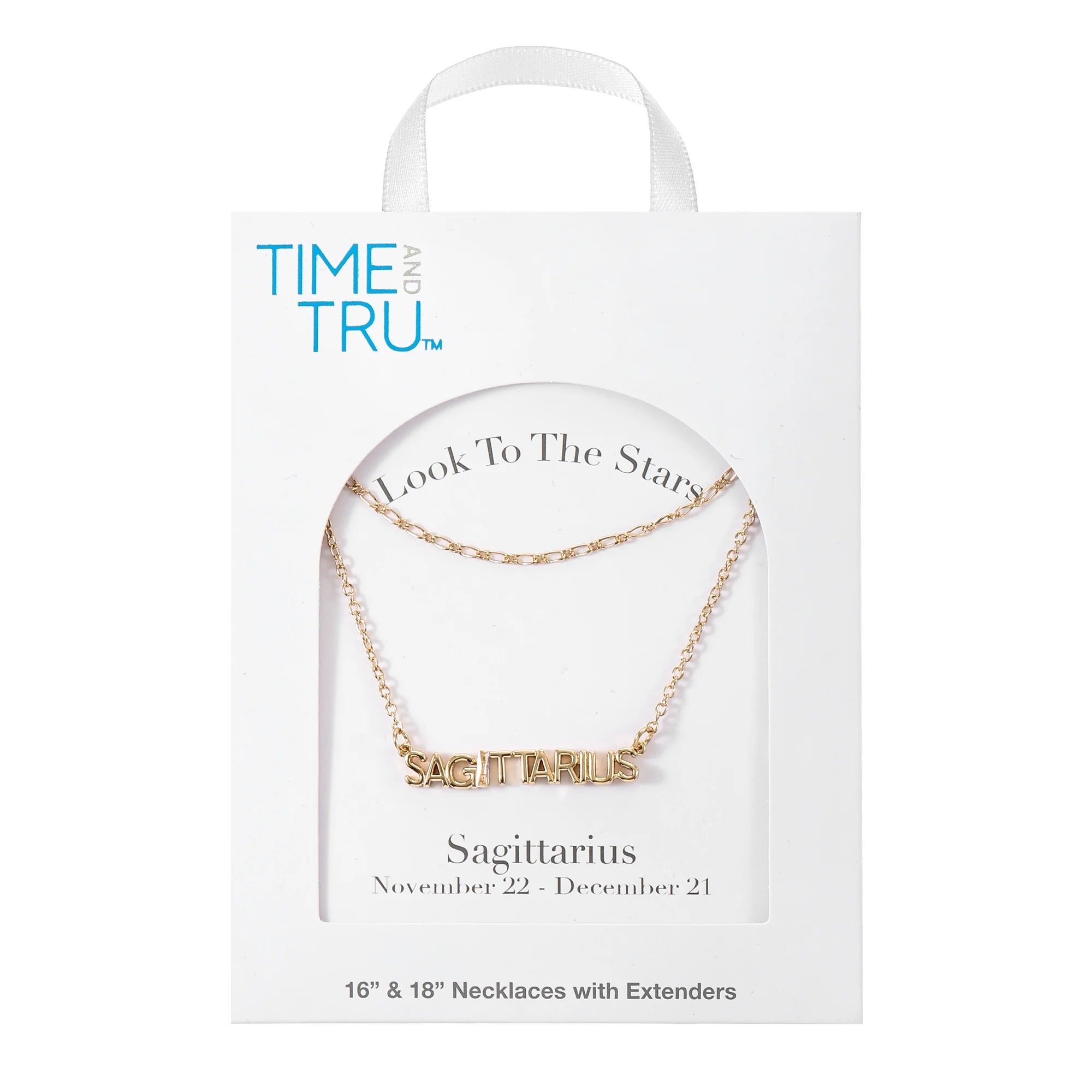 Time and Tru Goldtone Zodiac Necklace Set, 2 Pieces, Sagittarius | WTWL626XA