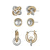 Time and Tru Mixed Metal Earring Collection, Silver and Goldtone Metal, Studs and Hoop, Female, 3 Pairs of Earrings |  WTWL227XA