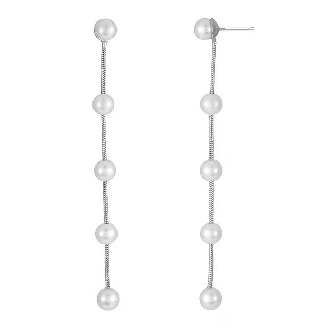 Time and Tru Pearl Studded Linear Earring | WTWL317XA