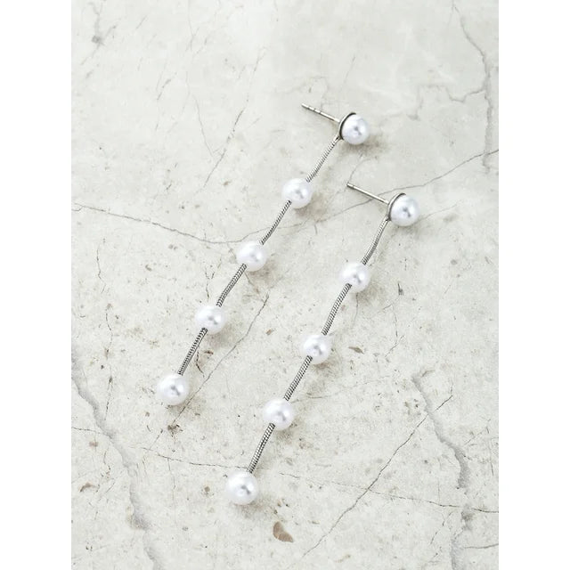 Time and Tru Pearl Studded Linear Earring | WTWL317XA