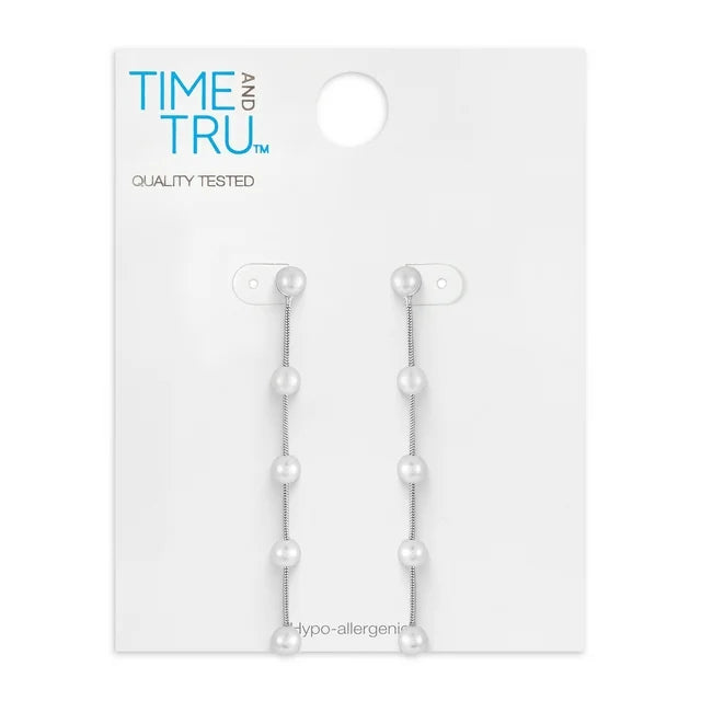 Time and Tru Pearl Studded Linear Earring | WTWL317XA