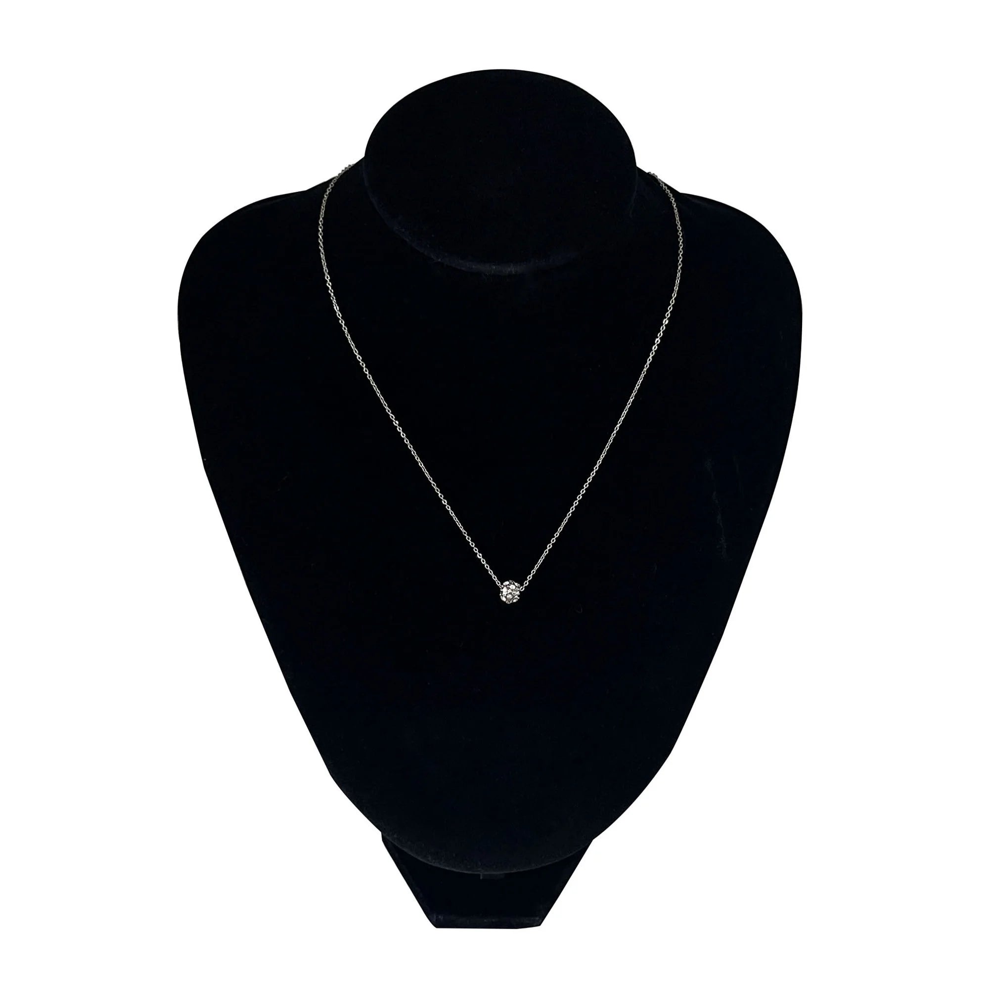 Time and Tru Rhodium Fireball Stones Pendant Necklace with Lobster Clasp  | WTWL234XA