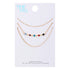 Time and Tru Women's 16" Gold Tone Delicate Layered Necklace with Gemstone Bar Station  | WTWL329XA