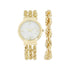 Time and Tru Women's Adult Gold Tone Round Watch and Rope Bracelet Set, 2-Piece |  WTWL670XA