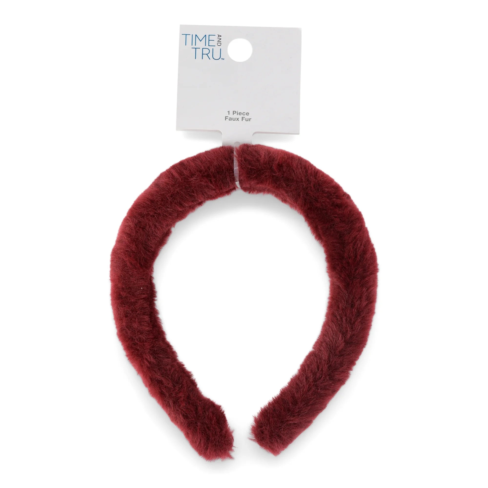 Time and Tru Women's Faux Fur Hair Headband, Red | WTWL382XA