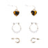 Time and Tru Women's Gold Tone Metal Earrings Set, 3-Pair |  WTWL273XB