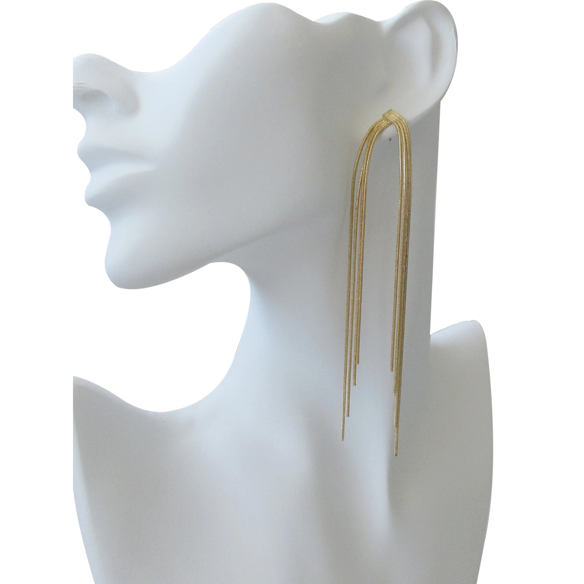 Time and Tru Women's Gold Tone Snake Chain Tassel Earrings  |  WTWL246XA