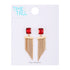 Time and Tru Women's Gold Tone Statement Earring with Garnet Rectangle Stone Post and Fringe Drop |  WTWL257XA