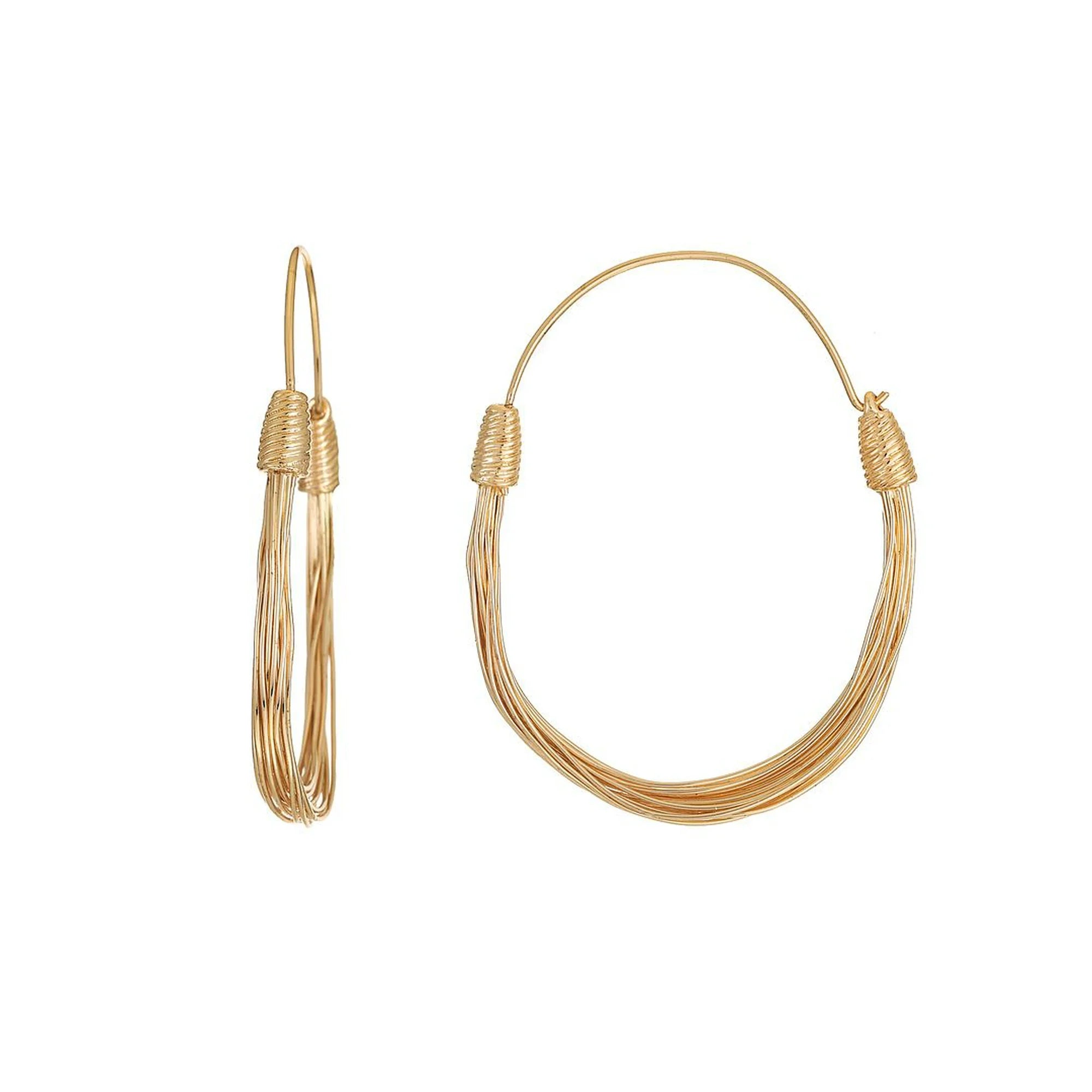 Time and Tru Women's Gold Tone Wire Hoop Earring, 1 Pair | WTWL224XA
