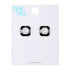 Time and Tru Women's Gold Tone and Jet Rounded Square Button Earring with Crystal Center Stone  |  WTWL623XA