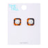 Time and Tru Women's Gold Tone and Tortoise Rounded Square Button Earring with Large Crystal Center Stone | WTWL341XA