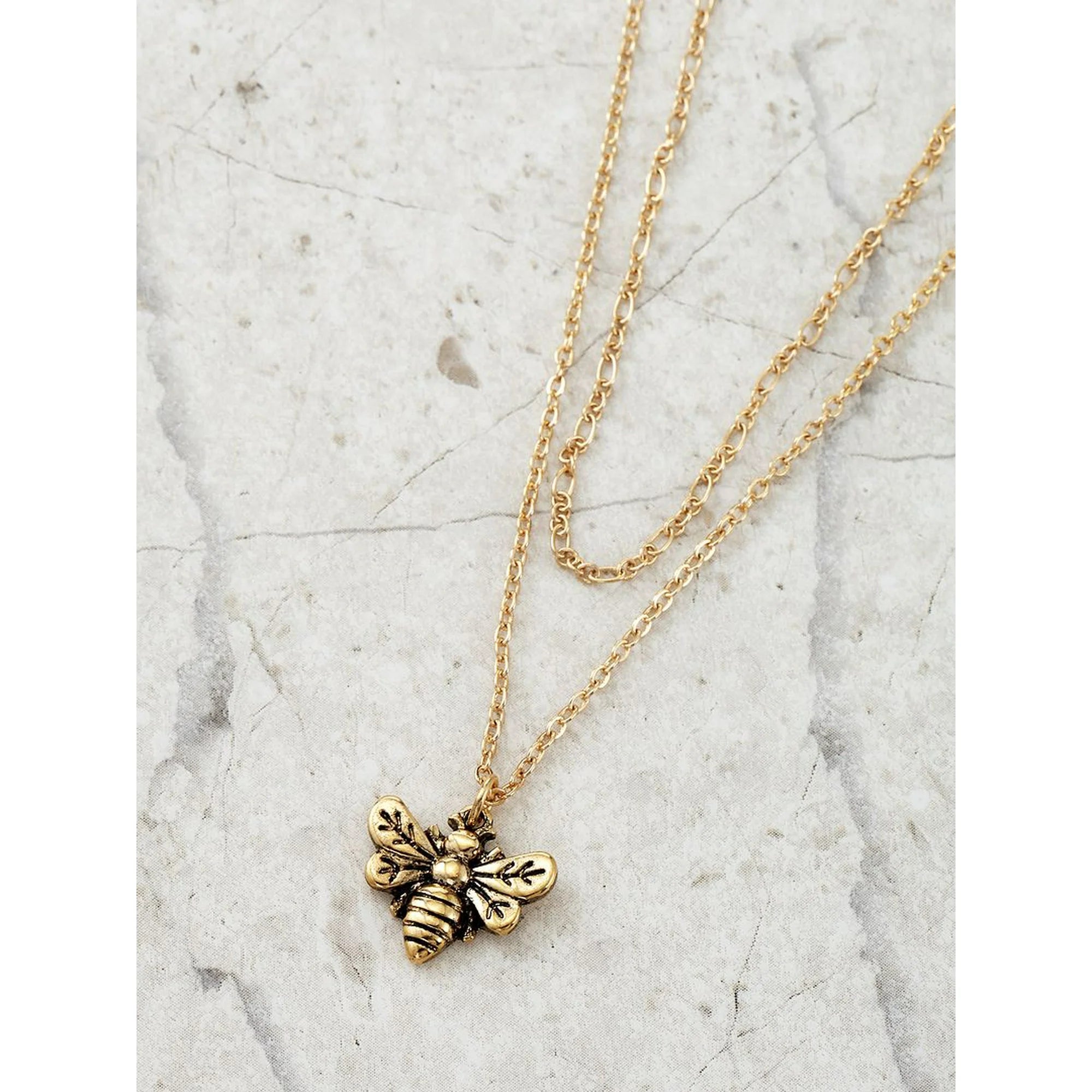 Time and Tru Women's Goldtone Honey Bee Motif Necklace Set, 2 Pieces |  WTWL236XA