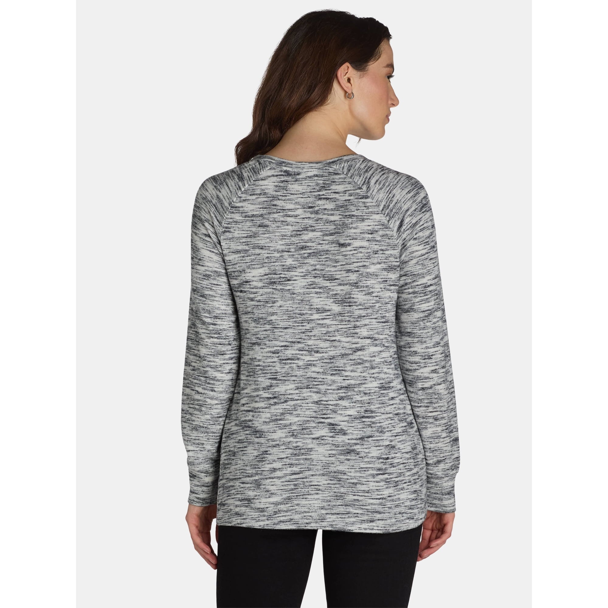 Time and Tru Women's Hacci Knot Front Top, | WTWL354XB