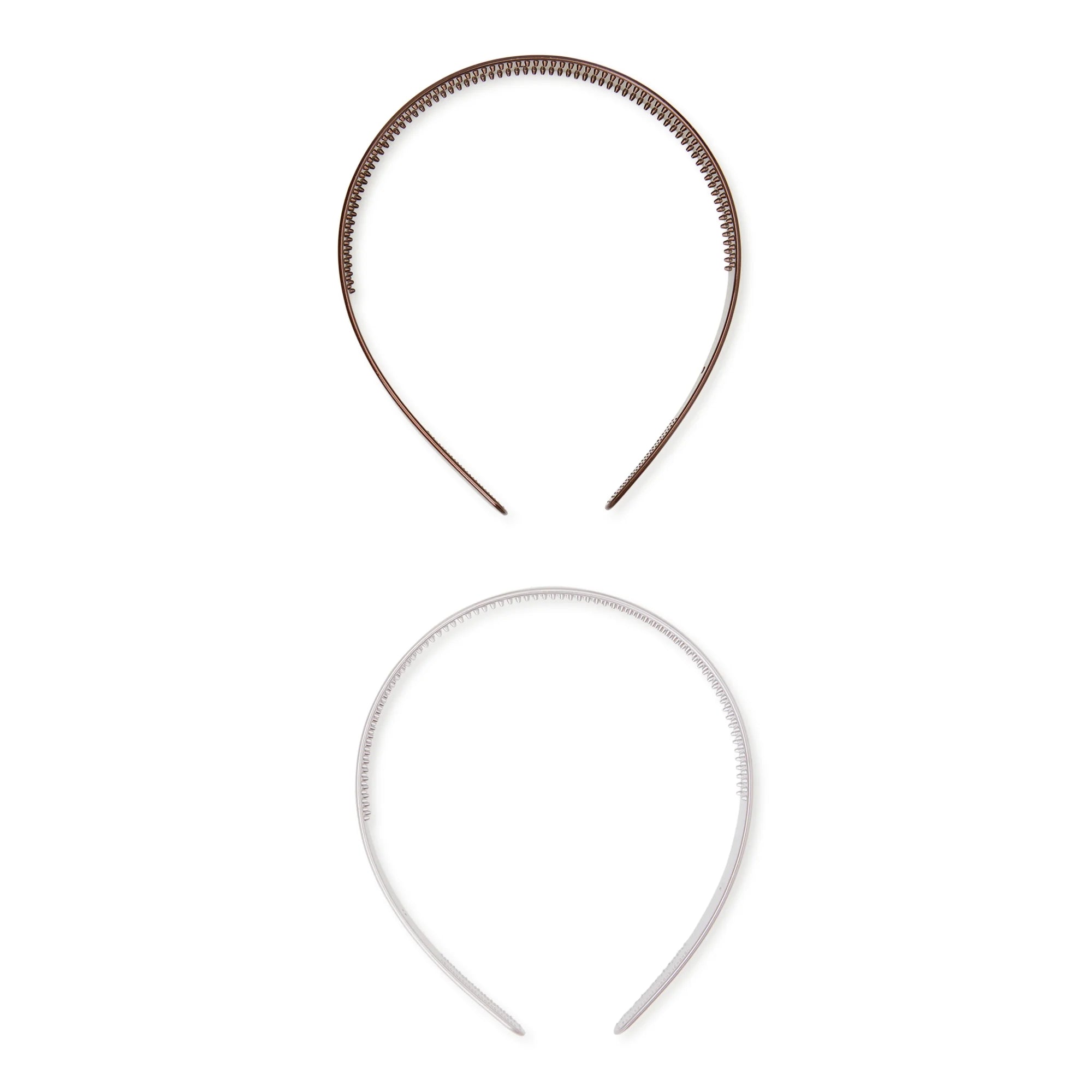 Time and Tru Women's Hair Headbands 2-Pack, Ivory Brown | WTWL383XA