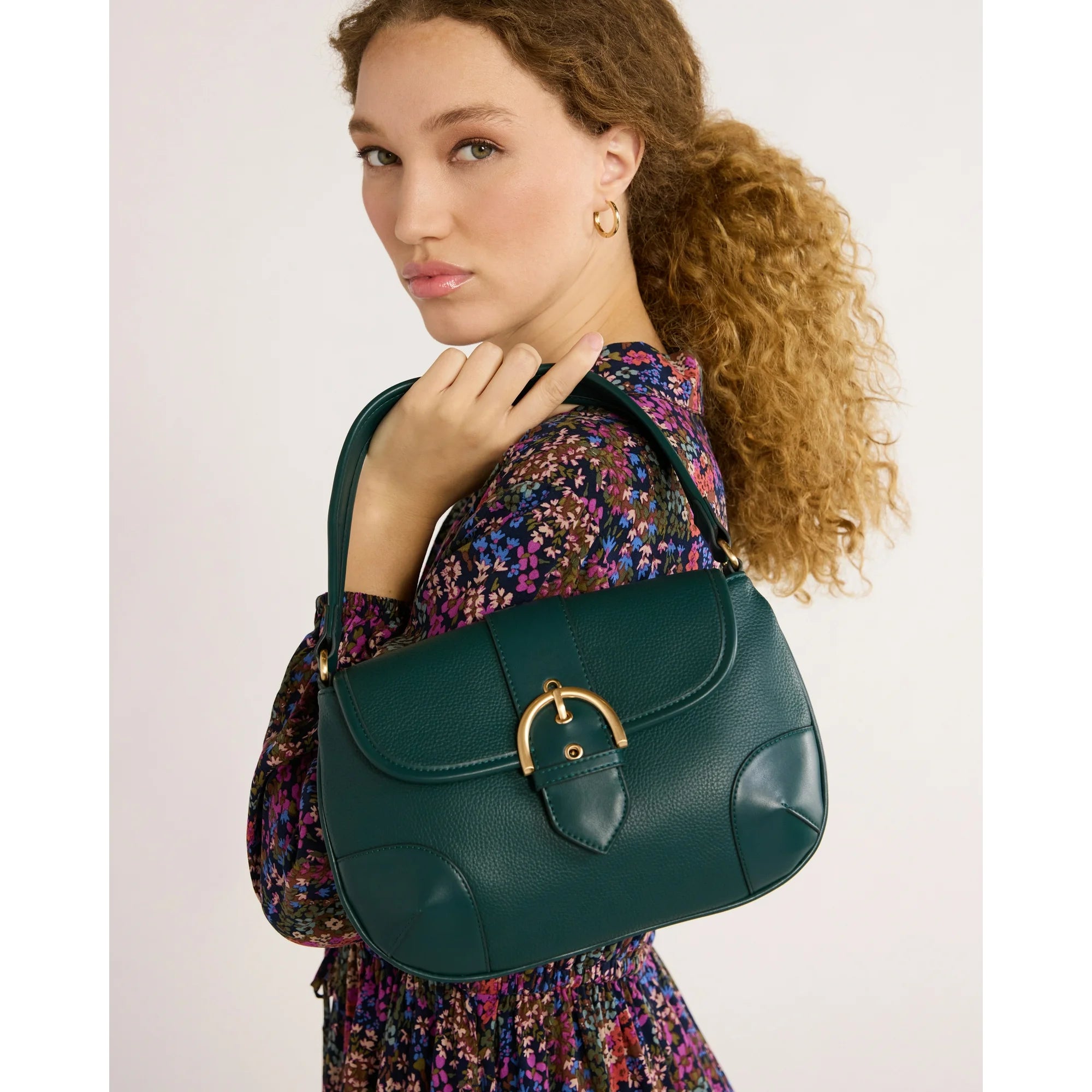 Time and Tru Women's Heather Shoulder Buckle Bag, Green Smoke | WTWL640XA