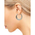 Time and Tru Women's Modern Textured Large Open Clutchless Hoops in Silver Tone Plating. For a Delicate Statement, these Earrings are the Perfect Choice  |  WTWL301XA