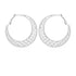 Time and Tru Women's Modern Textured Large Open Clutchless Hoops in Silver Tone Plating. For a Delicate Statement, these Earrings are the Perfect Choice  |  WTWL301XA