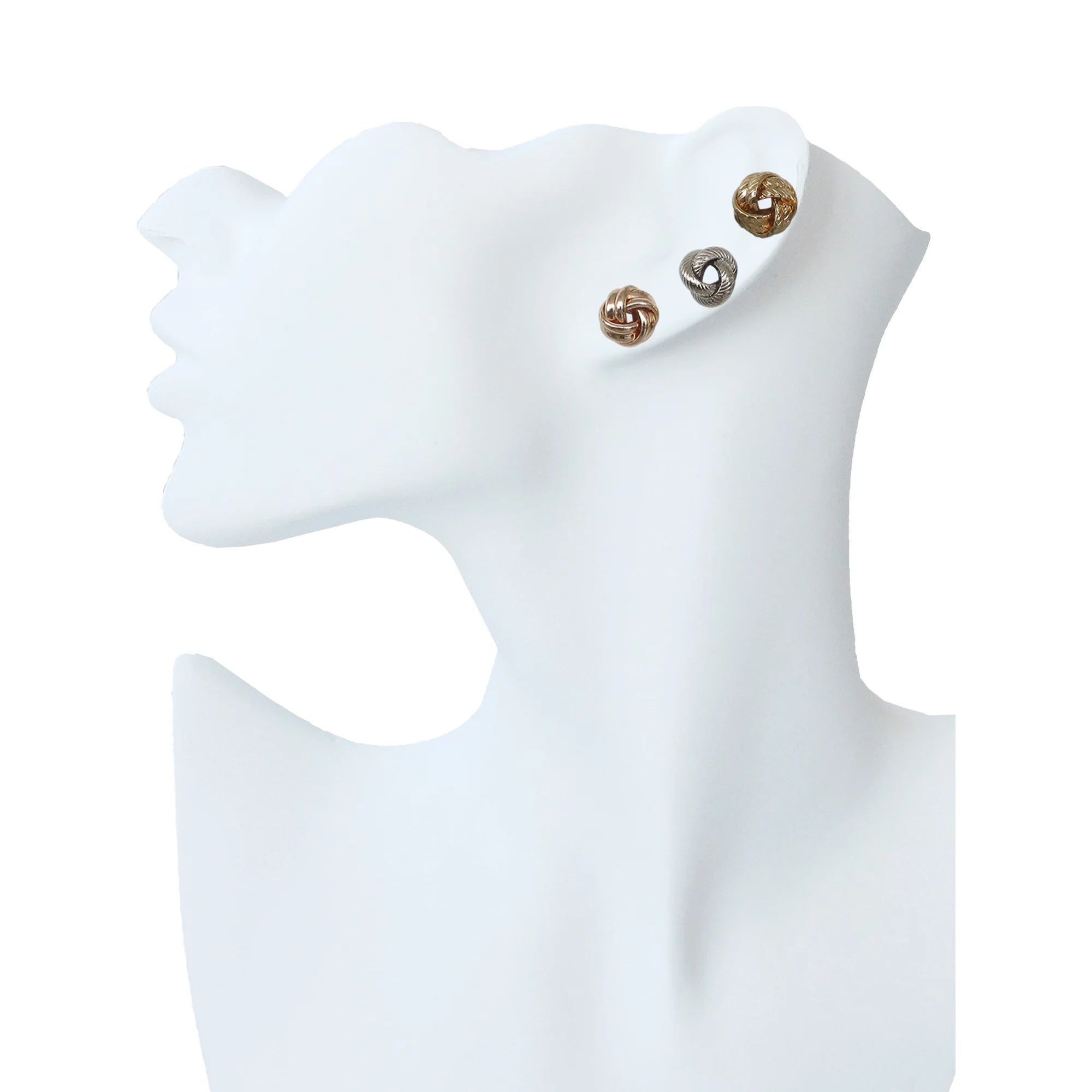 Time and Tru Women's Three Tone Knot Earring Set, 3-Piece  | WTWL318XA