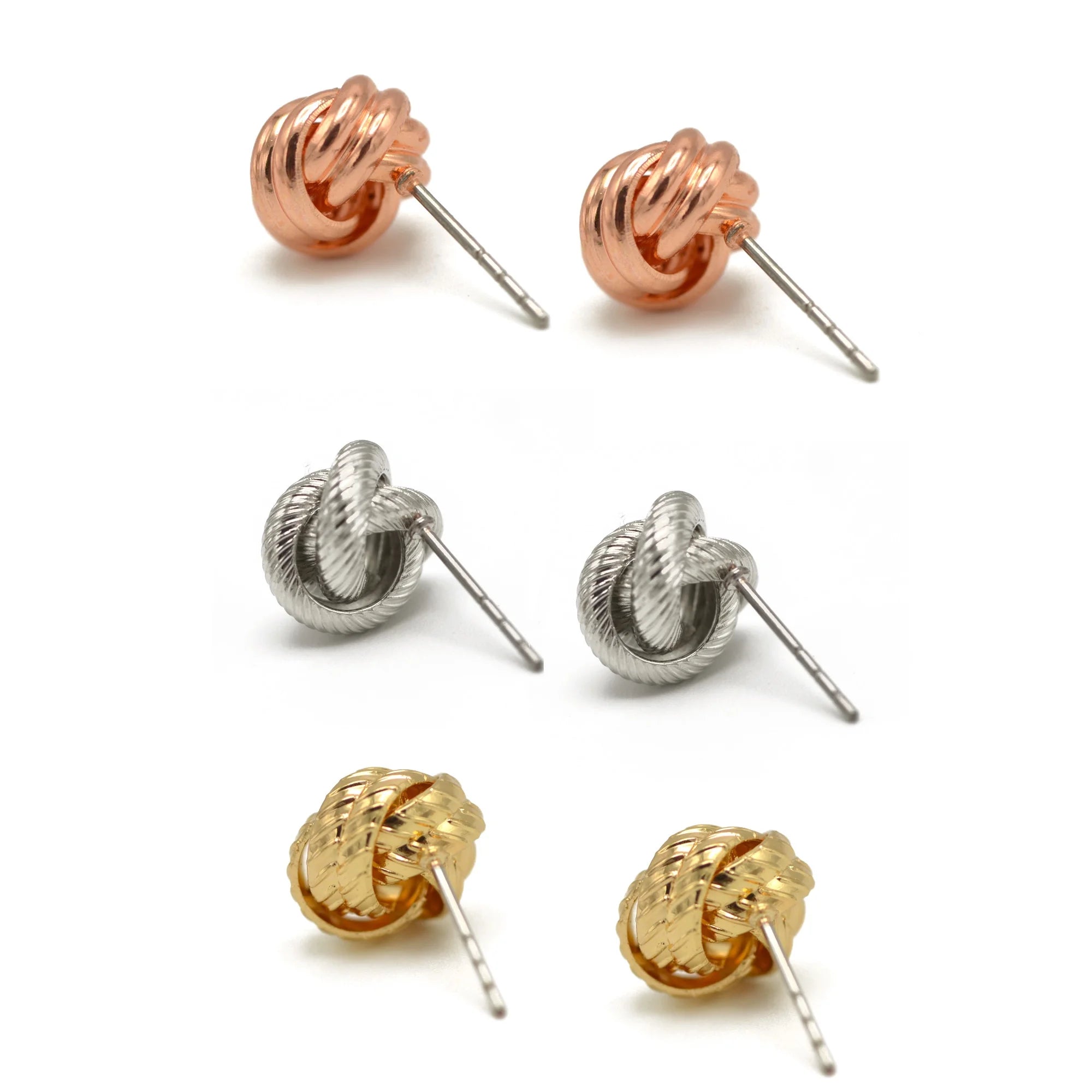 Time and Tru Women's Three Tone Knot Earring Set, 3-Piece  | WTWL318XA