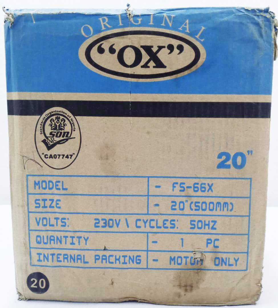 OX 20 Inches Industrial Standing Fan | VTM47a