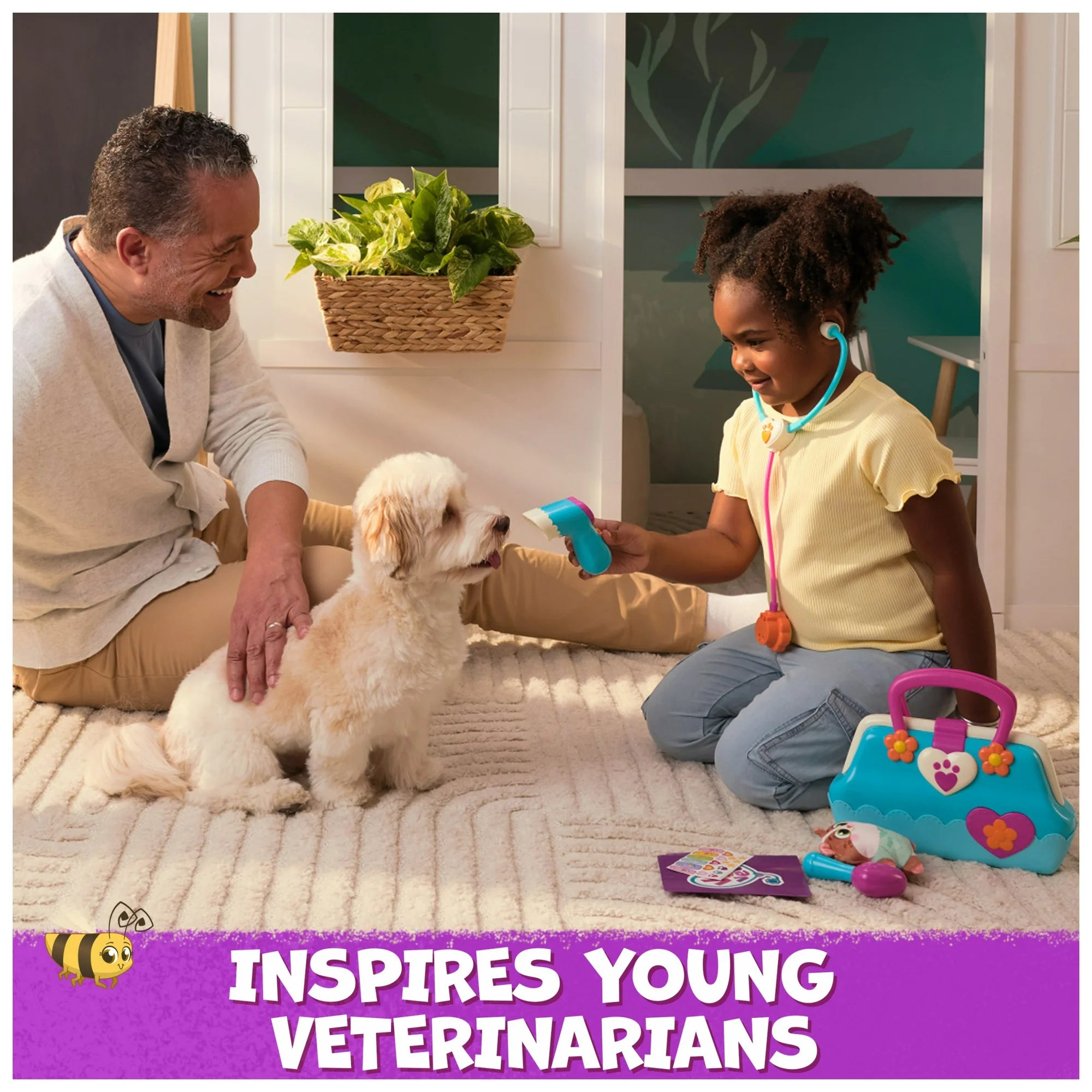 Vida the Vet, Vet’s Bag with 5 Vet-play Accessories & 1 Popcorn Plush for Kids 3+ | WTWL644XA