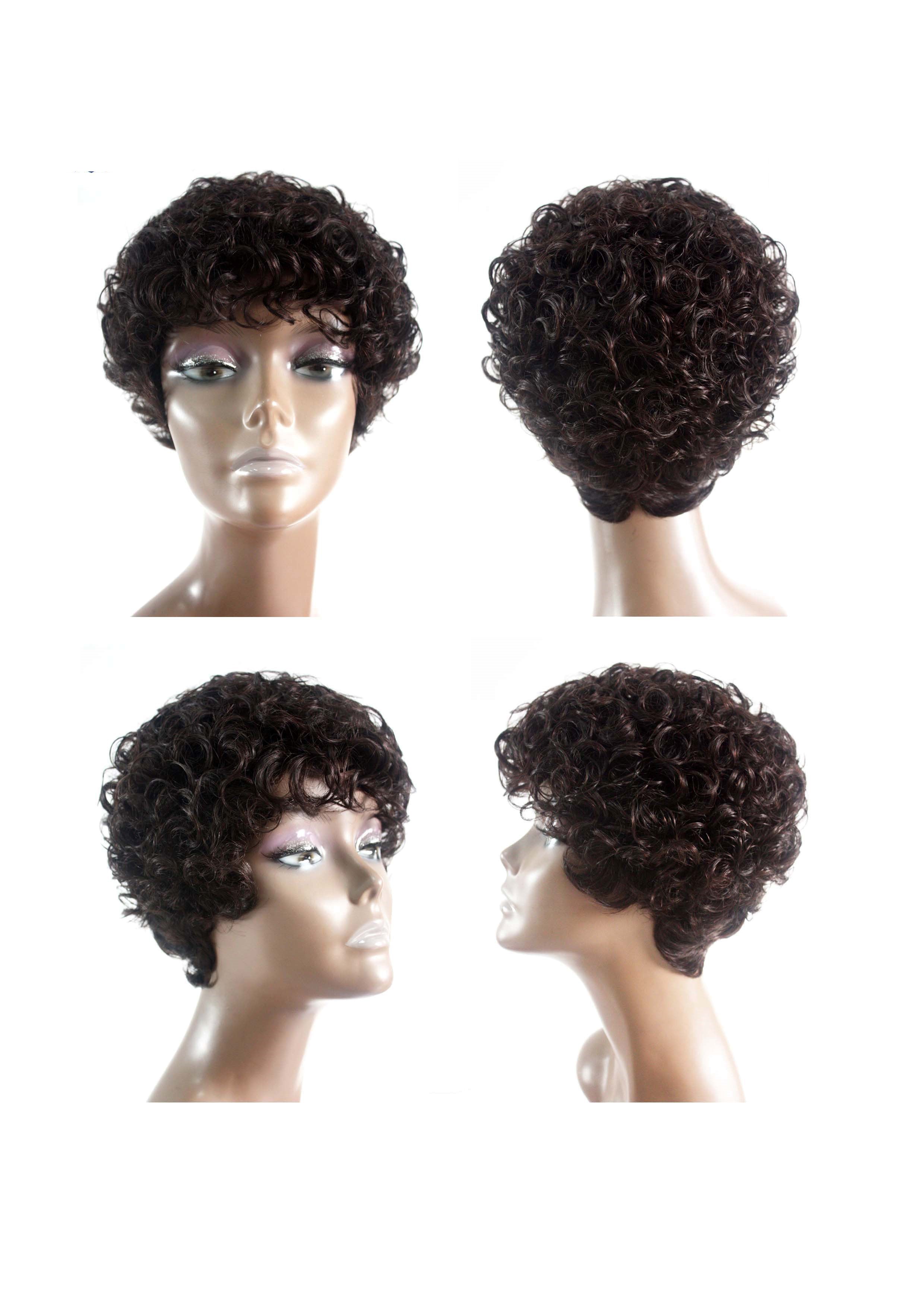 Elegant Original Short Curls Human Hair Natural Wig | AFTA-1196