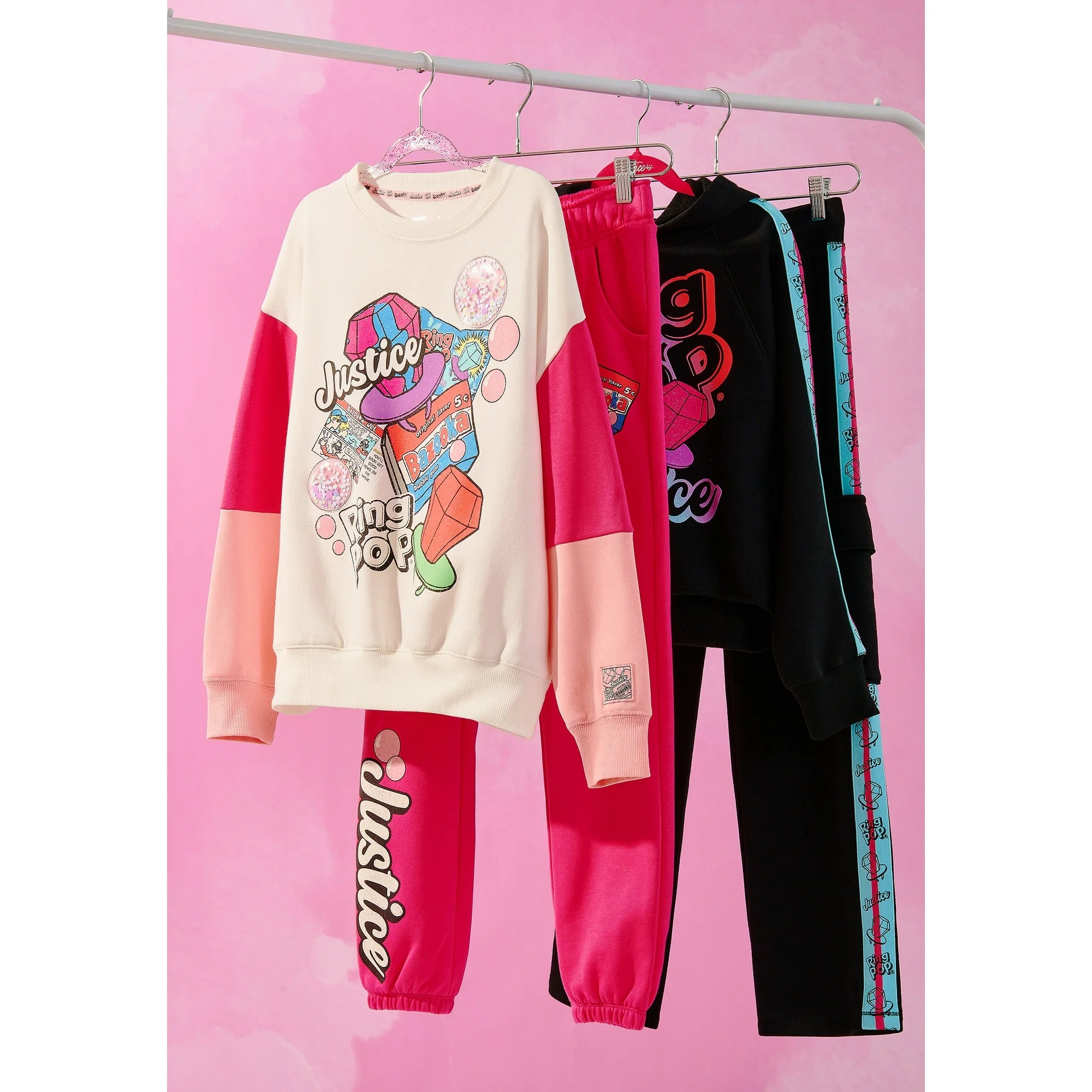 Justice Girls Ring Pop/Bazooka Collab Crew, Sizes XS-XLP | WTWL651XA