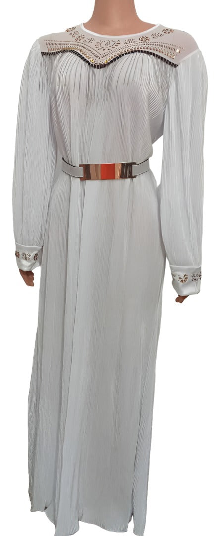 Beautiful Classic Long Gown (Dress) for Ladies XL, White | GBN3b