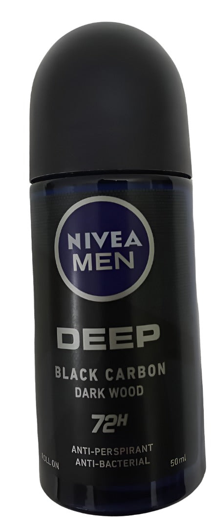 Nivea Men Deep Black Carbon Dark Wood Roll-on 50ML, Blue | KHE2h