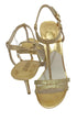 Michael Kors Shoe for Wedding and Special Occasions (High Heel Open Toe Open Heel Dress Shoe, Gold Shoe) | AFTA-DSWD11025