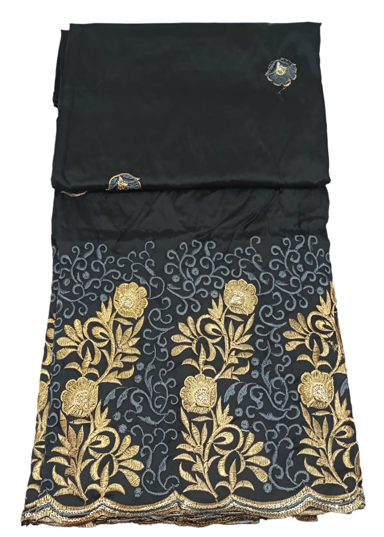 Best Selling Quality Silk George (Black), 5 Yards/Piece | AFTA-GS5019SA51102B