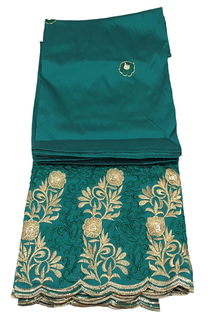 Trendy Supreme Designer Silk George (Teal Blue), 5 Yards/Piece | AFTA-GS5011S51102A