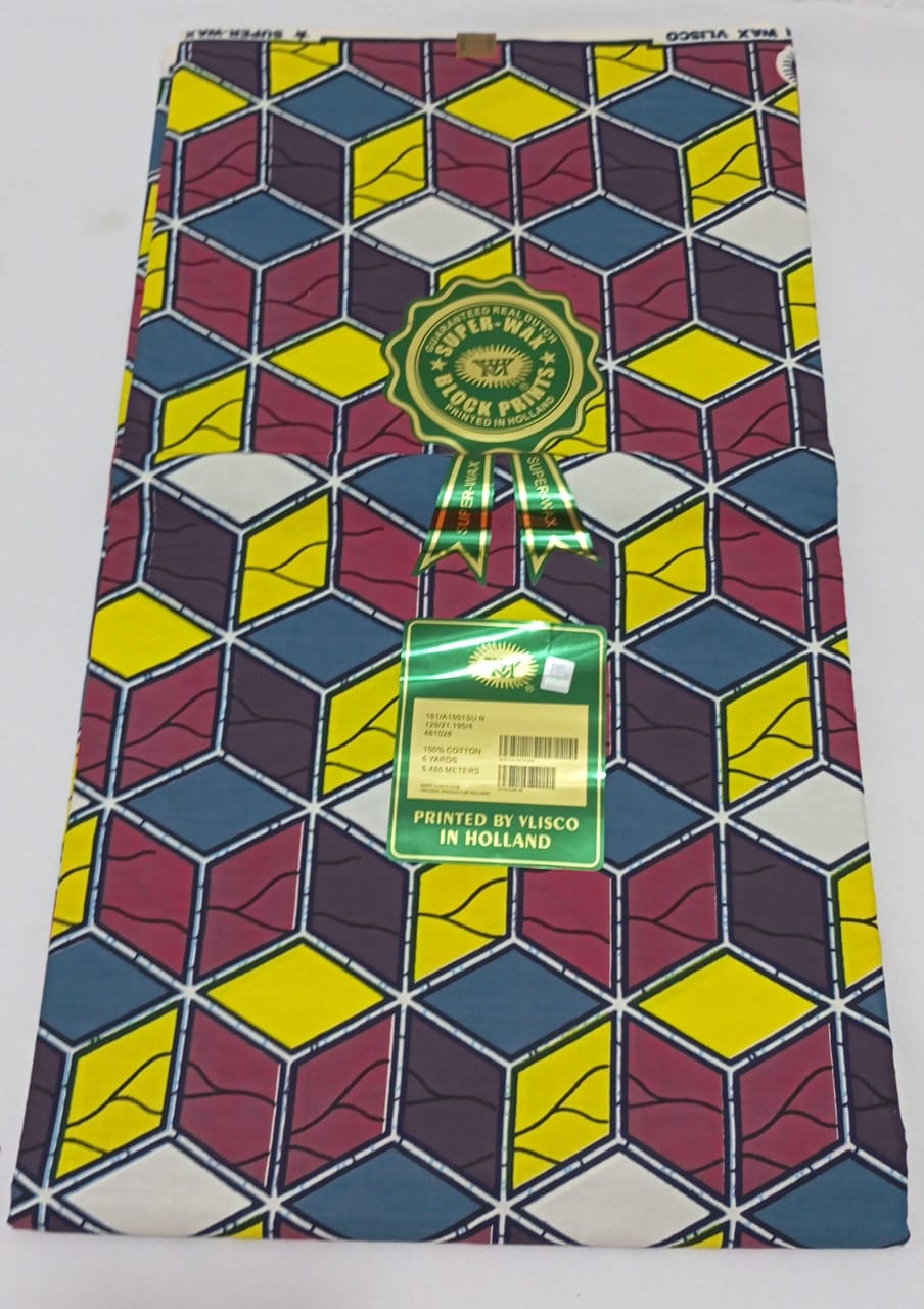 Super Fancy Hollandais Vlisco (Hollandaise), 6 Yards/Piece | AFQE-WHM604M6125C