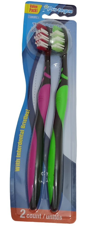 Proteque Medium Toothbrush (2 Pieces/Pack) | DLTR29