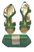 Elegant Ladies Shoe and handbag Set for Wedding and Special Occasions (Green) | AFTA-DSSBK11029