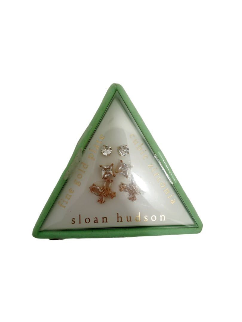 Cubic Zirconia Earings, Available as 3-Pairs or 1-Pair | BLTN10